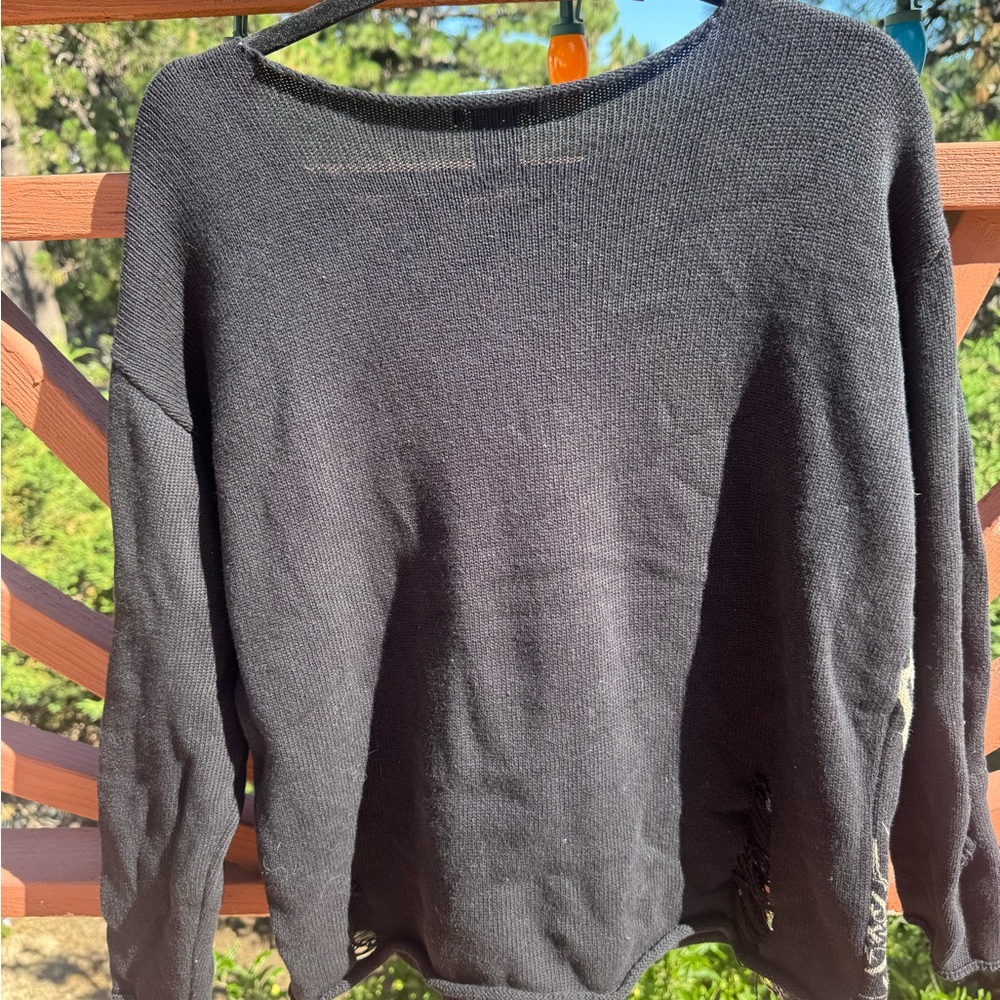 Hot Topic Punk Skeleton Face Split Destructed Lar… - image 4